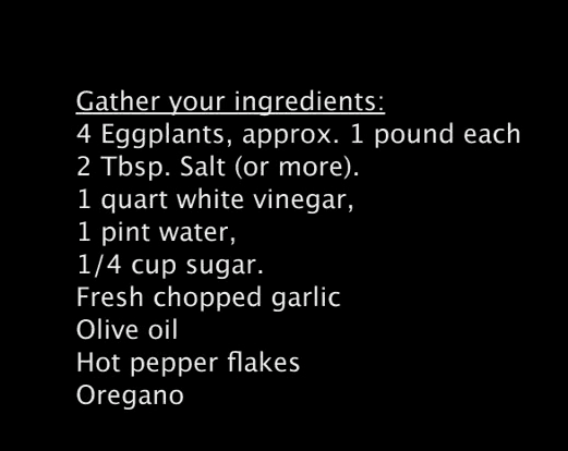 ingredients to pickle eggplant